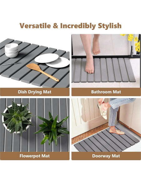 Alfombrilla de Secado Grande CGNiONE 60x39 cm Tierra Diatomácea