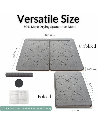 Alfombrilla de Secado de Piedra BARTEQ 60x39 cm Antideslizante