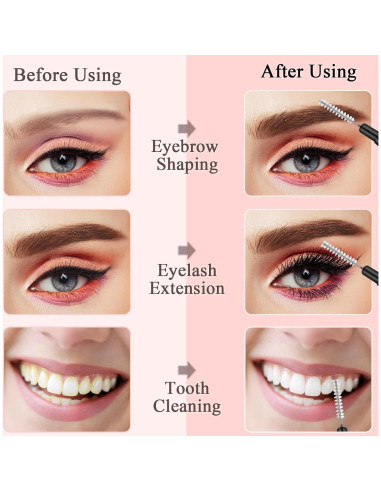 120 Cepillos Micro para Cejas MAPVOLUT con Tapa 5.2cm