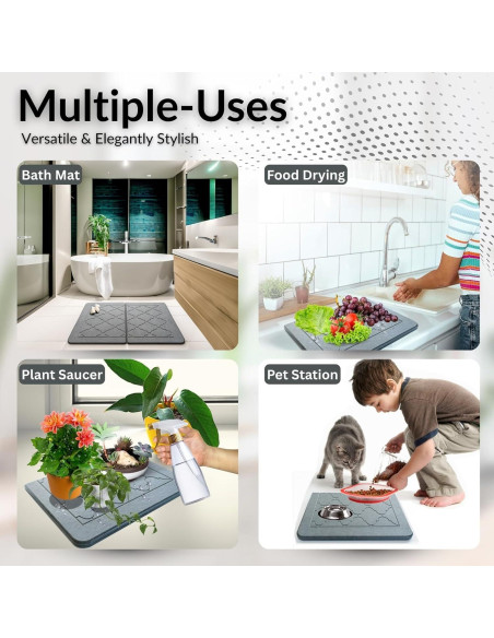 Alfombrilla de Secado de Piedra BARTEQ 60x39 cm Antideslizante