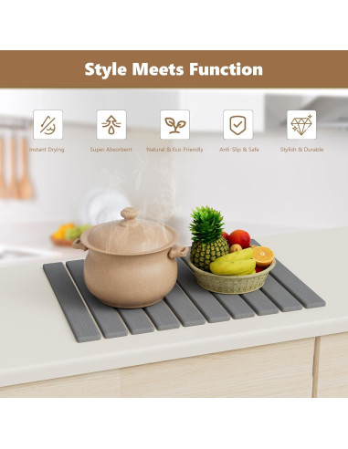 Alfombrilla de Secado Grande CGNiONE 60x39 cm Tierra Diatomácea