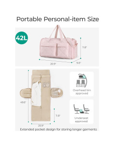 Bolsa de Ropa de Viaje BAGSMART 2 en 1 Caqui 42L 2