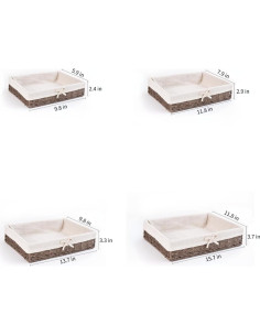 Juego de 4 Cestas de Almacenamiento Rattanzenith Marrón 2