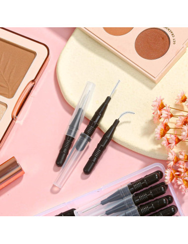 120 Cepillos Micro para Cejas MAPVOLUT con Tapa 5.2cm