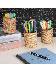 Organizador de Escritorio BTSKY 3 Pack Ratan Ecológico 2