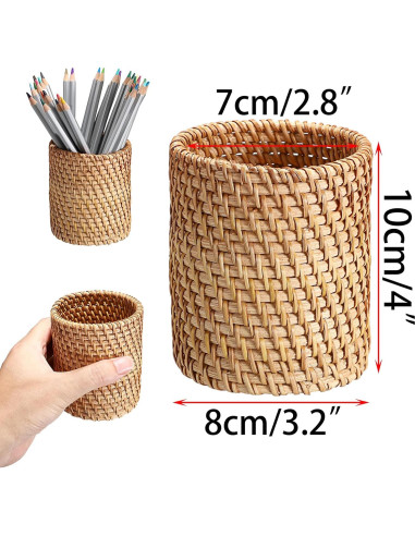 Organizador de Escritorio BTSKY 3 Pack Ratan Ecológico