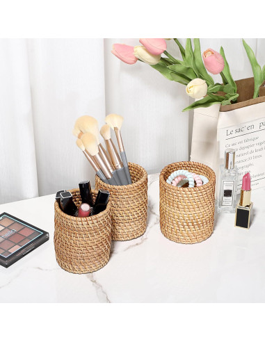 Organizador de Escritorio BTSKY 3 Pack Ratan Ecológico