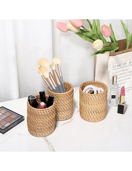 Organizador de Escritorio BTSKY 3 Pack Ratan Ecológico