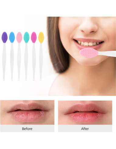 48 Cepillos Exfoliantes de Labios Silicona Tbestmax Doble Cara
