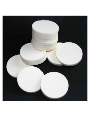 Esponjas Faciales Redondas AKOAK 20pcs Suaves 55mm Blancas