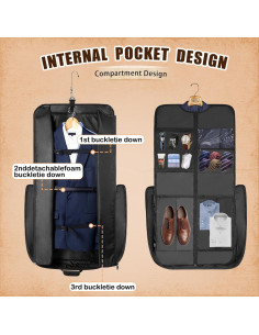 Bolsa de viaje para prendas Noozion gris 119.4x61 cm 2