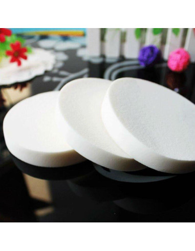 Esponjas Faciales Redondas AKOAK 20pcs Suaves 55mm Blancas