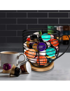 Soporte para Cápsulas de Café BYTEAIDREX - Organizador de Alambre Negro 2