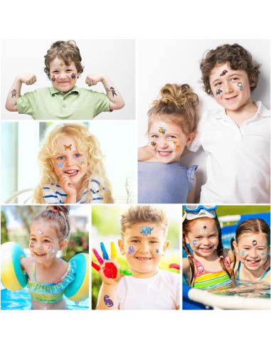 Set de 300+ Tatuajes Temporales para Niños Habett - Animales, Espacio, Dinosaurios