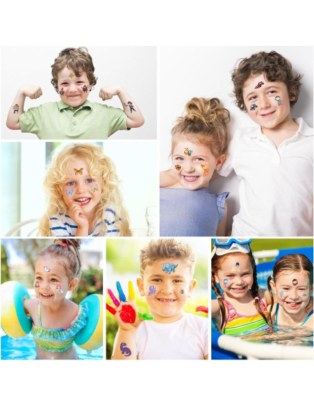 Set de 300+ Tatuajes Temporales para Niños Habett - Animales, Espacio, Dinosaurios
