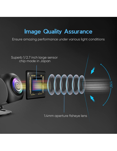 Cámara de Respaldo HD PixelMan PMHD05A, 170 Visión Amplia, IP69