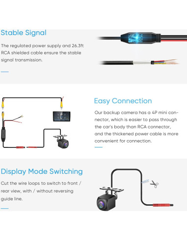 Cámara de Respaldo HD PixelMan PMHD05A, 170 Visión Amplia, IP69