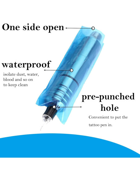 Cubiertas de máquina de tatuaje Urknall 200pcs + 4pcs cinta agarre