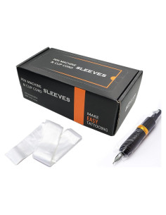 Cubiertas de Cables de Clip EZ Tattoo - 100 Pcs Transparentes
