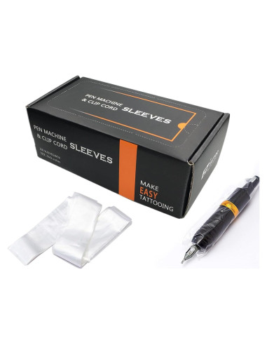 Cubiertas de Cables de Clip EZ Tattoo - 100 Pcs Transparentes