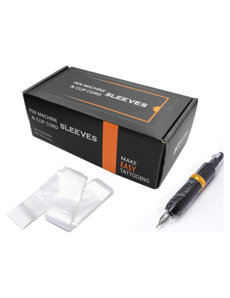 Cubiertas de Cables de Clip EZ Tattoo - 100 Pcs Transparentes