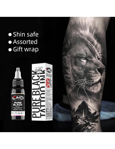 Tinta de Tatuaje Negra CNC 30ml Premium para Contornos y Sombreado