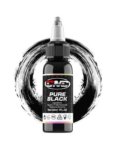Tinta de Tatuaje Negra CNC 30ml Premium para Contornos y Sombreado