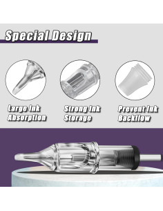 Cartuchos de Agujas de Tatuaje YONGDA 1205RS 20pcs Desechables 2