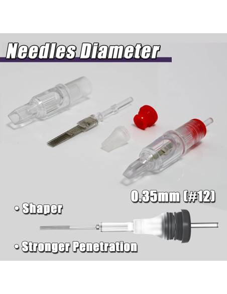 Cartuchos de Agujas de Tatuaje YONGDA 1205RS 20pcs Desechables