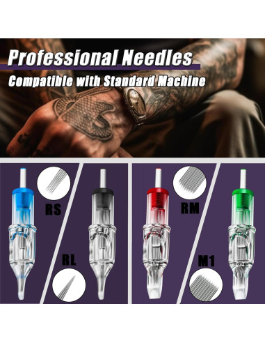 Cartuchos de Agujas de Tatuaje YONGDA 1205RS 20pcs Desechables