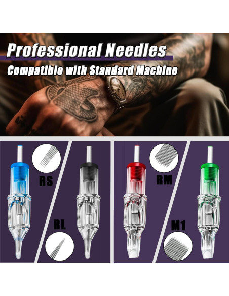 Cartuchos de Agujas de Tatuaje YONGDA 1205RS 20pcs Desechables