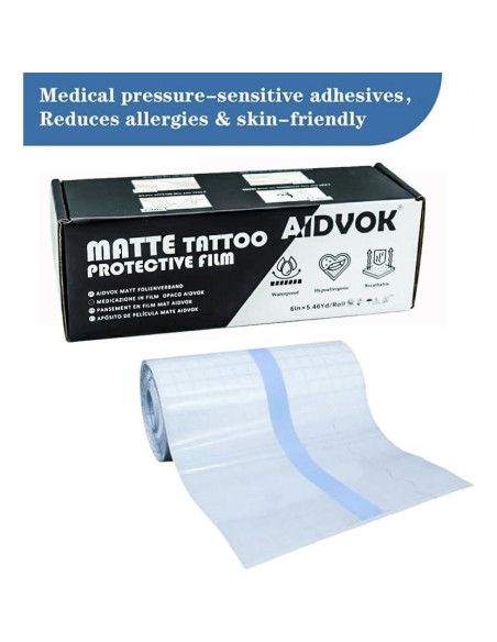 Vendaje Impermeable MATTE AIDVOK 15.24cm x 4.65m para Tatuajes