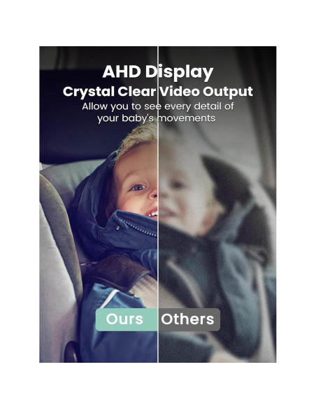 Cámara de Auto para Bebés GROWNSY 7" HD con 2 Cámaras y Visión Nocturna