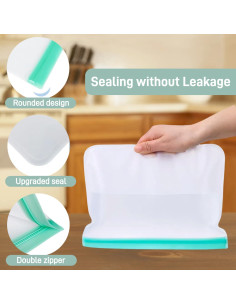 Bolsas de Silicona Reutilizables JMPTUFMT 3.78L 9 Piezas 2