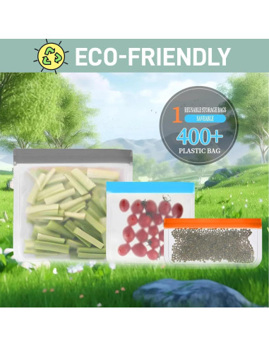 Bolsas de Silicona Reutilizables JMPTUFMT 3.78L 9 Piezas