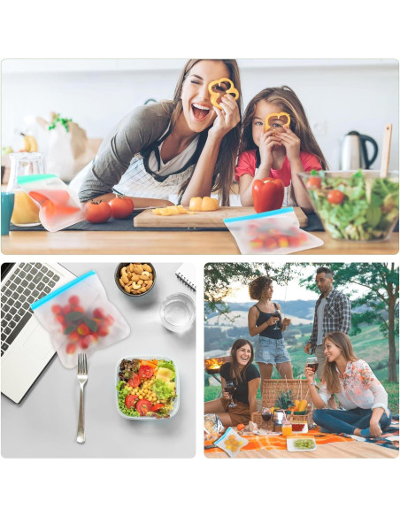 Bolsas de Silicona Reutilizables JMPTUFMT 3.78L 9 Piezas