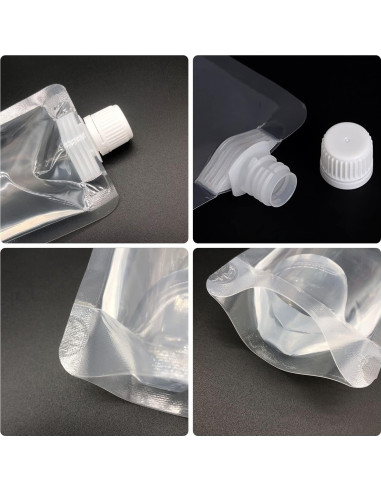 Botellas de Plástico Keon 236ml - 10 Pcs + 2 Embudos Reutilizables