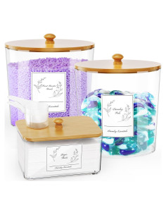 Juego de 3 Contenedores de Almacenamiento COAZEX para Lavandería