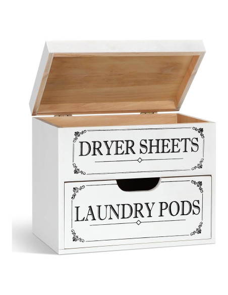 Soporte de Madera Tatuo para Hojas de Secadora Blanco 20x13x18cm