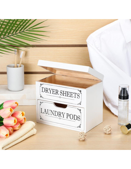 Soporte de Madera Tatuo para Hojas de Secadora Blanco 20x13x18cm