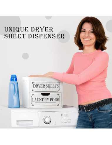 Soporte de Madera Tatuo para Hojas de Secadora Blanco 20x13x18cm