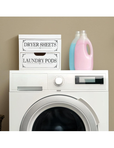 Soporte de Madera Tatuo para Hojas de Secadora Blanco 20x13x18cm