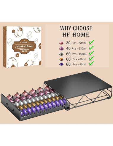 Soporte para Cápsulas de Café HFHOME - Organizador Nespresso Vertuo