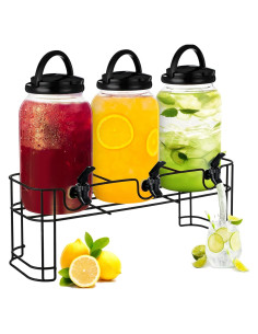 Dispensador de Bebidas Tanlade 3.8L con Soporte de Metal Negro