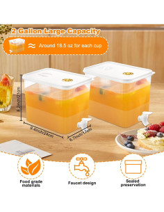 Dispensador de Bebidas Frías 2 Galones Sibosen con Grifo 2