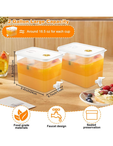 Dispensador de Bebidas Frías 2 Galones Sibosen con Grifo