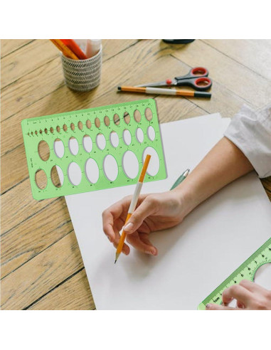 Plantillas de Dibujo ZTEOFO - 3 Piezas de Círculo y Elipse