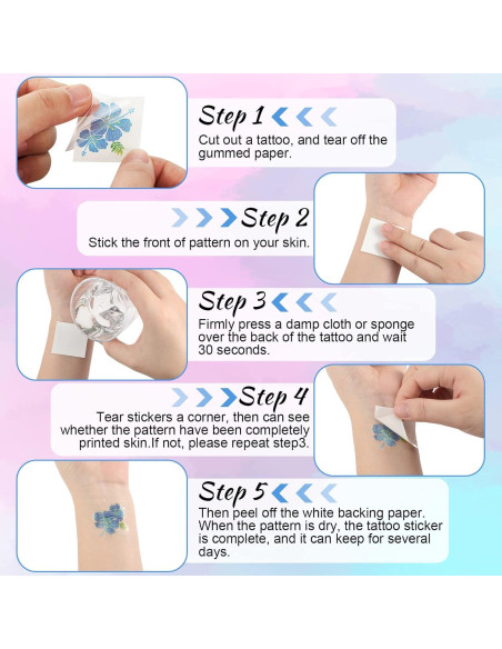 Kit de Tatuajes Temporales de Flores Kathfly - 180 Pcs