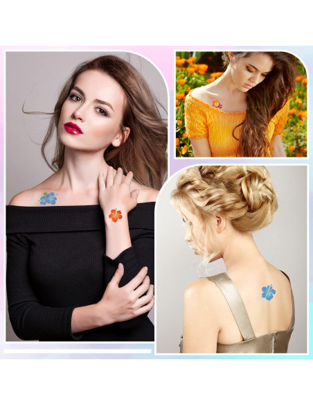 Kit de Tatuajes Temporales de Flores Kathfly - 180 Pcs