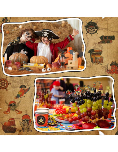 240 Tatuajes Temporales Pirata Brillantes Landhoow 23x16cm